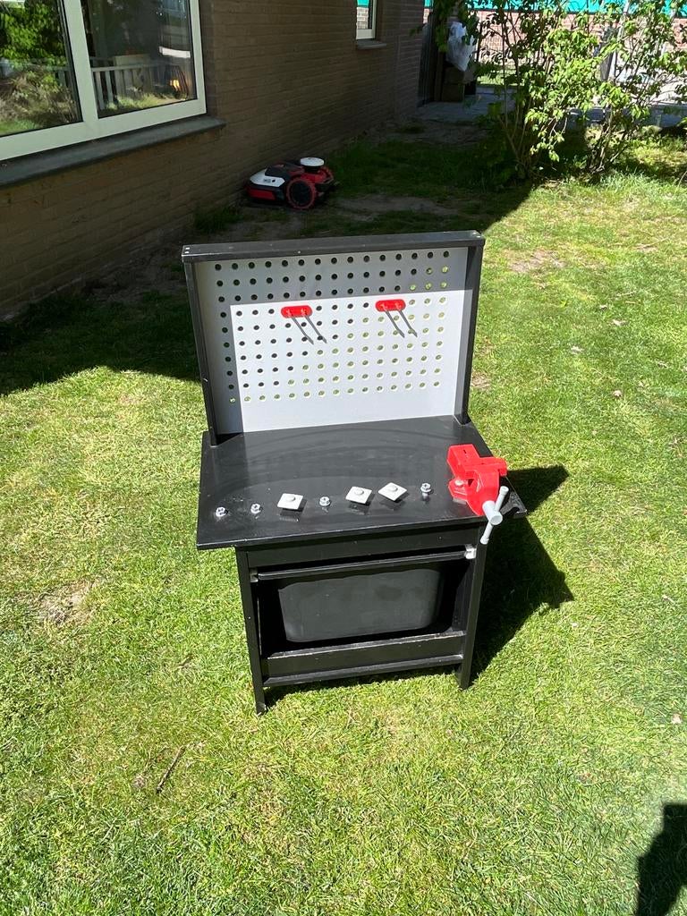 Ikea Kinderwerkbank met bankschroef en opbergbak, Kinderen en Baby's, Ophalen, Gebruikt, Bouwen