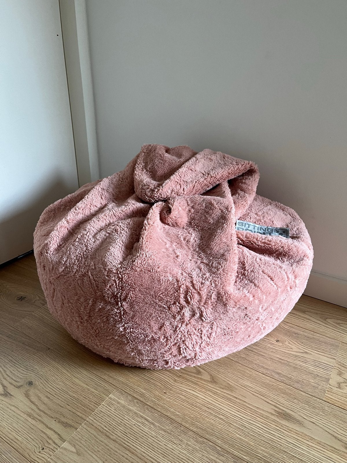 Zitzak Sitting Point Fluffy Teddy Roze Bijvulbaar, Huis en Inrichting, Zitzakken, Ophalen, Gebruikt, Roze, Zitzak