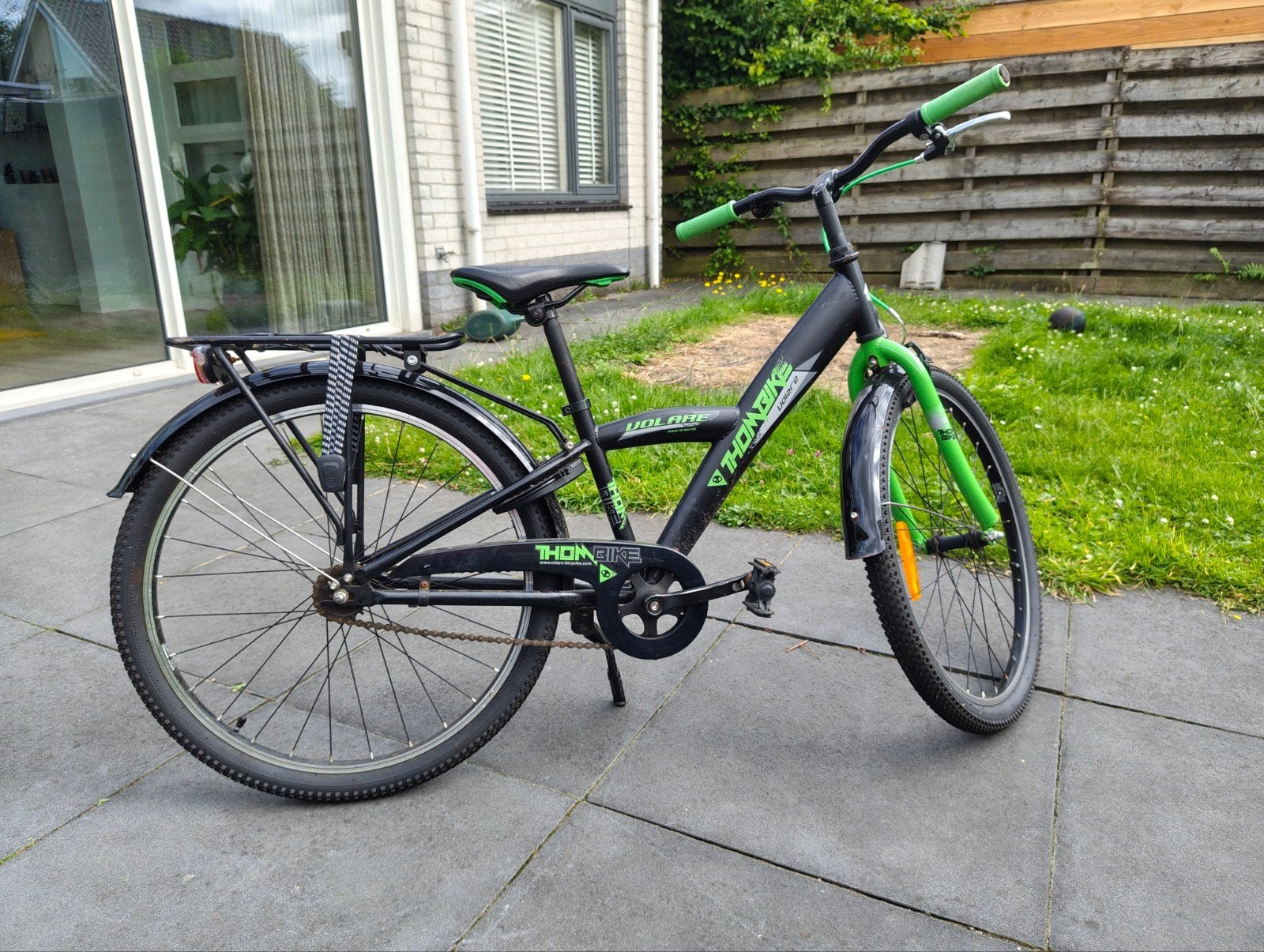 Thombike Volare kinderfiets 24 inch - Zwart/Groen, Ophalen, Gebruikt, 20 inch of meer