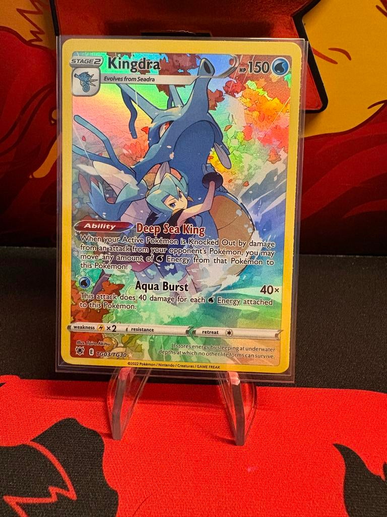 Kingdra TG03/TG30 Pokémon Kaart - Zo goed als nieuw, Ophalen of Verzenden, Zo goed als nieuw, Losse kaart, Foil