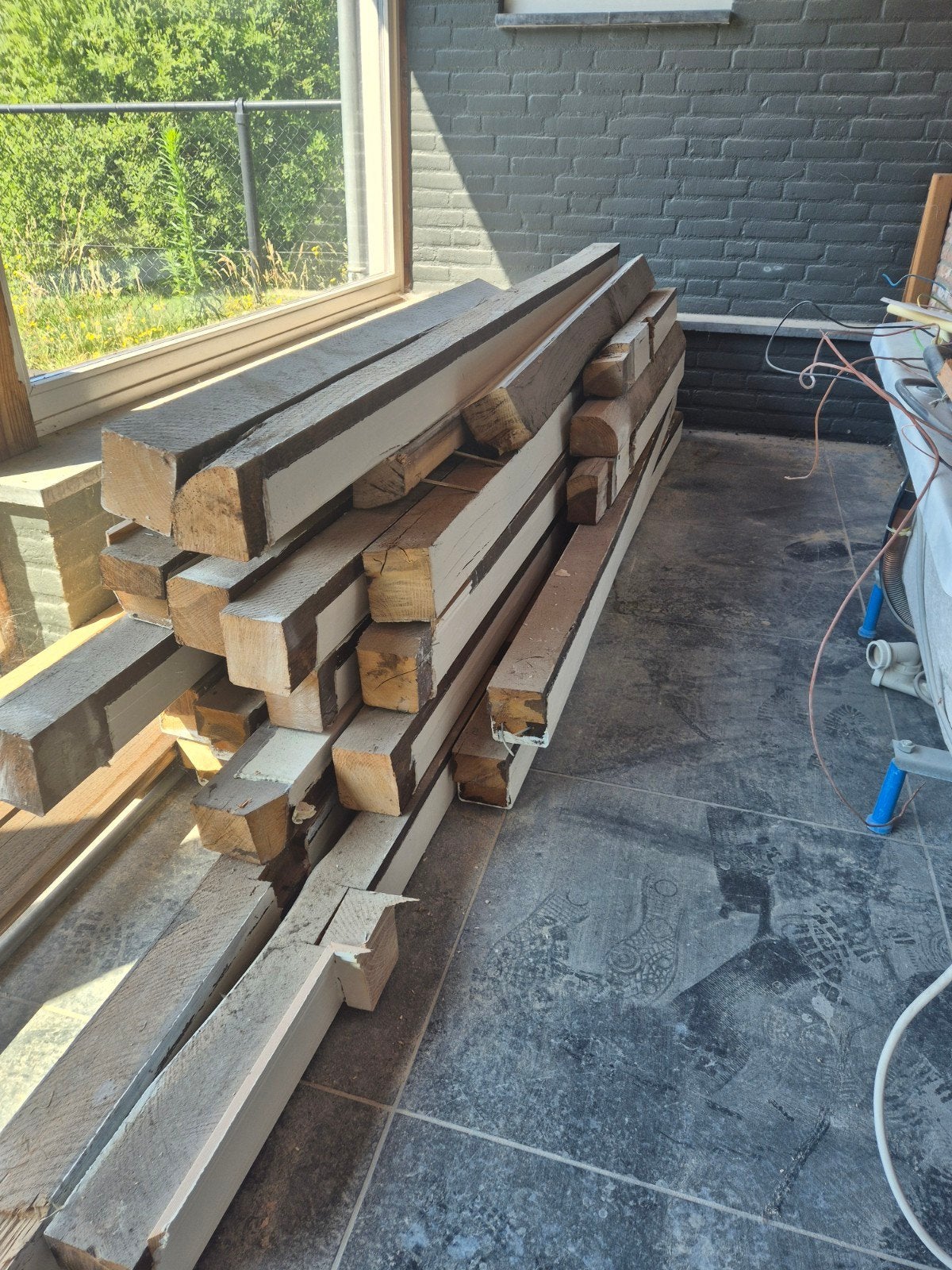 Massief eiken balken, Ophalen, Gebruikt, Eiken, 200 tot 250 cm