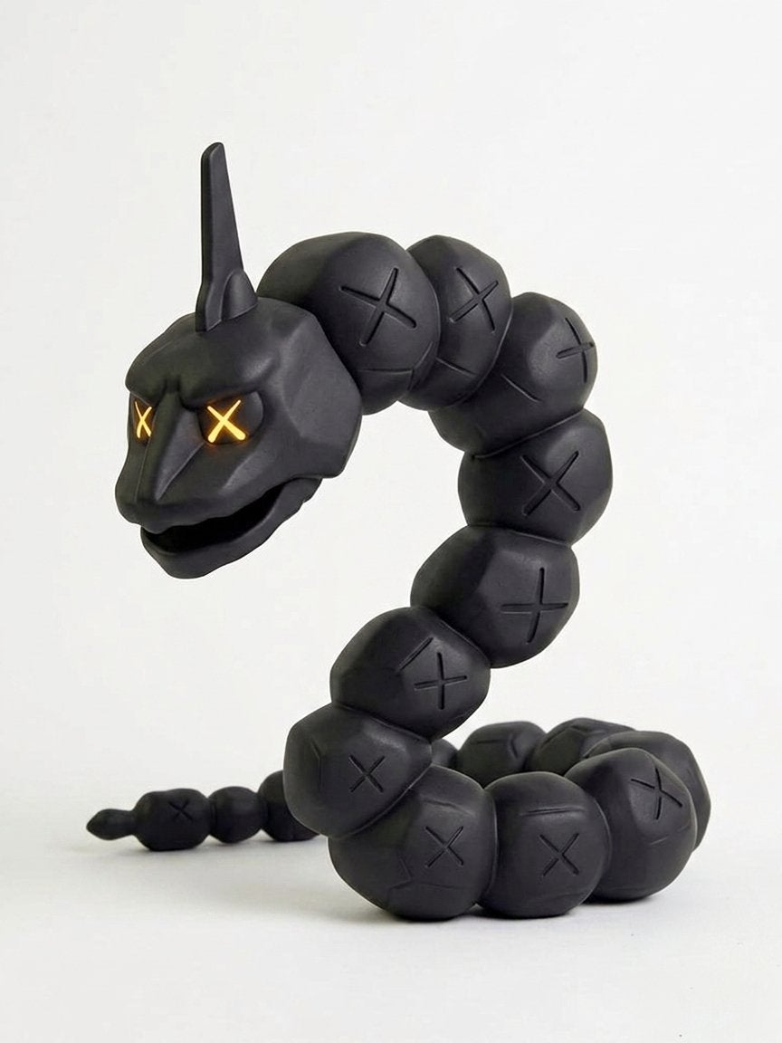 Kaws x Pokemon Onix Figuur - Zwart, C, Ophalen of Verzenden, Zo goed als nieuw, D