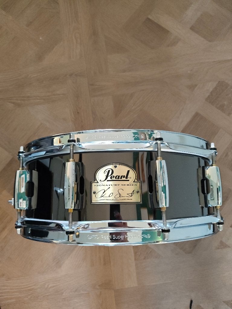 Pearl Signature Series Chad Smith 14x5 Snare Drum met tas, Ophalen, Gebruikt, Pearl