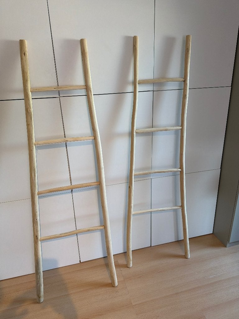 2 nieuwe decoratieve ladders, Ophalen, Hout, Brocante, Beige