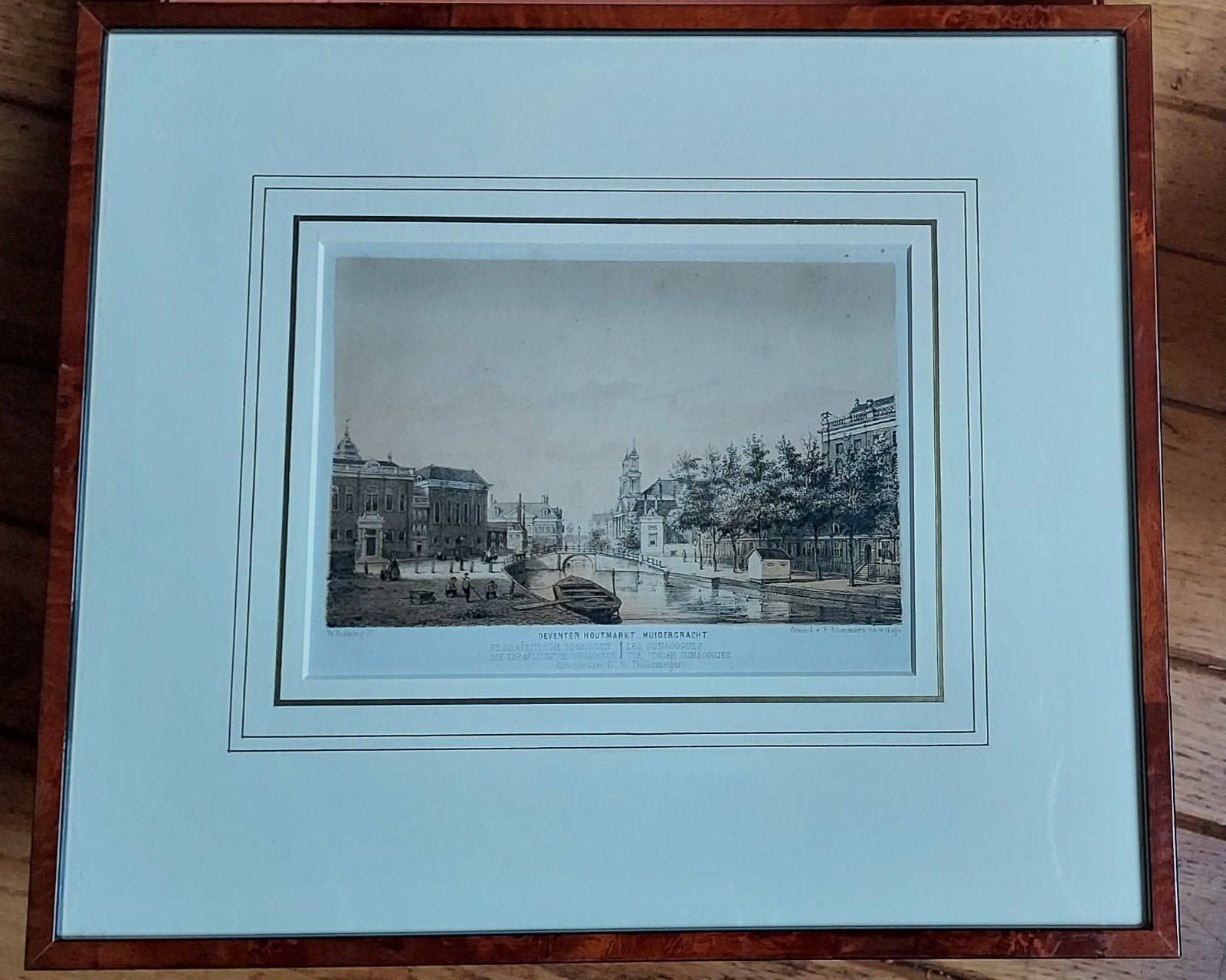 Antieke Litho Amsterdam (1861) – Met Certificaat –, Antiek en Kunst, 31 cm, Ingelijst, 1800 - 1899, Ophalen of Verzenden