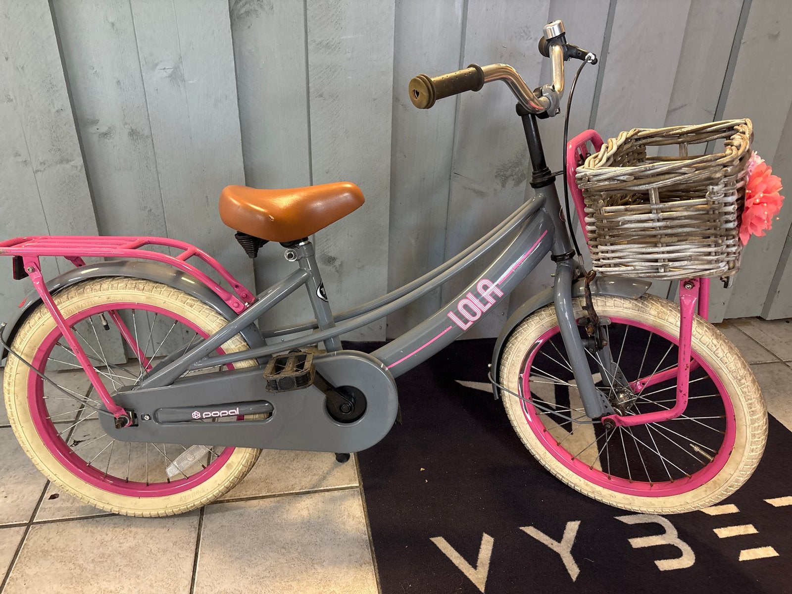 Popal Lola Kinderfiets 16 inch met mandje 50 euro!, Ophalen of Verzenden, Gebruikt, Terugtraprem, 16 tot 20 inch