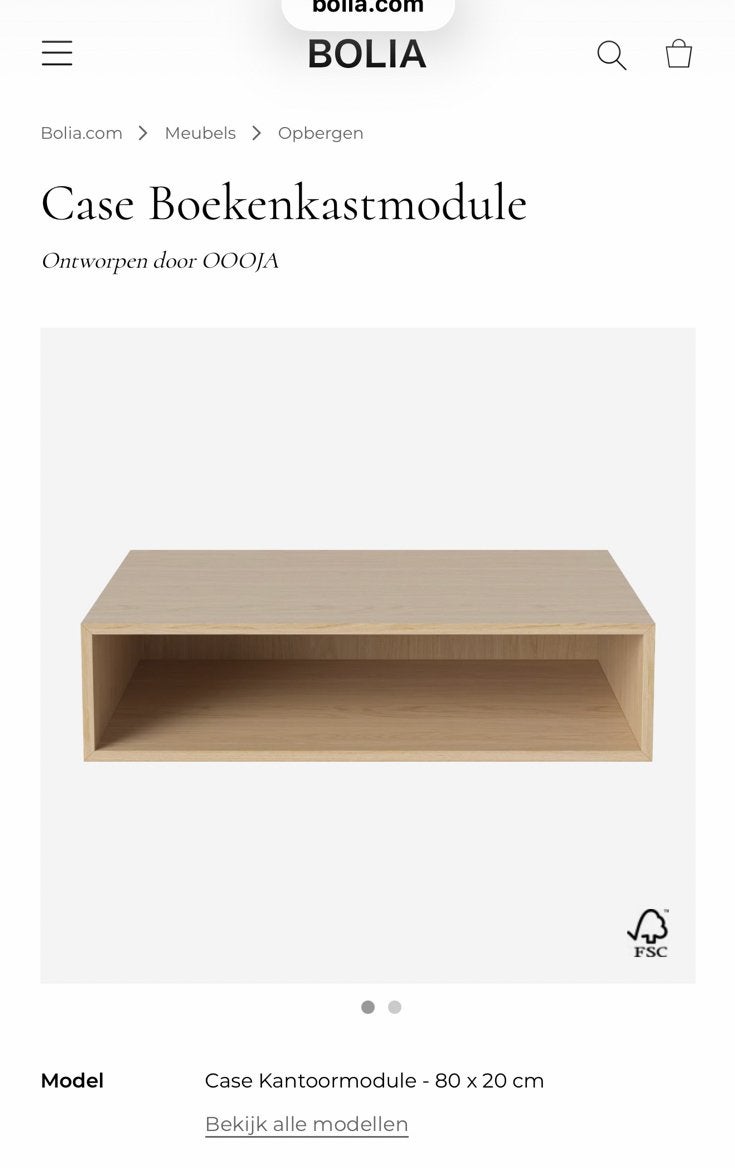 Case boekenkastmodule van Bolia, Ophalen, Gebruikt, 25 tot 50 cm, Minder dan 100 cm