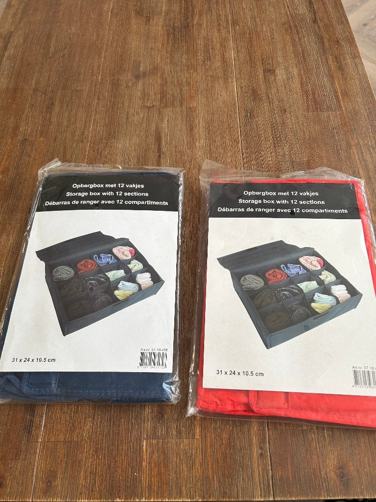 2 x opbergbox met 12 vakjes, Ophalen of Verzenden, Nieuw