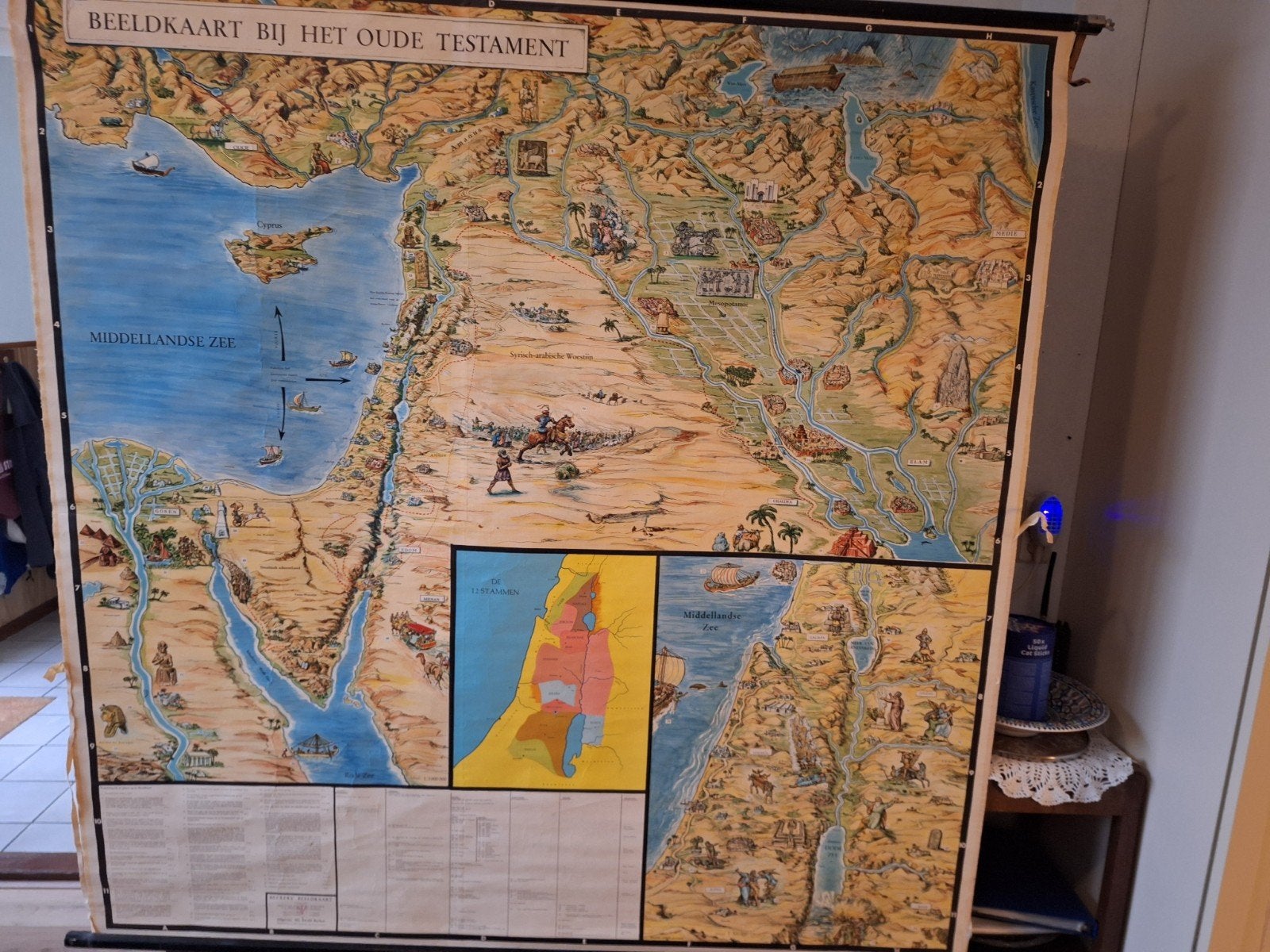 Beeldkaart bij het Oude Testament - Historische Kaart, Overige typen, Zo goed als nieuw, Overige onderwerpen, Ophalen