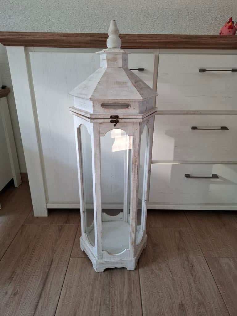 Grote houden lantaarn, Ophalen, Hout, Brocante, Zo goed als nieuw