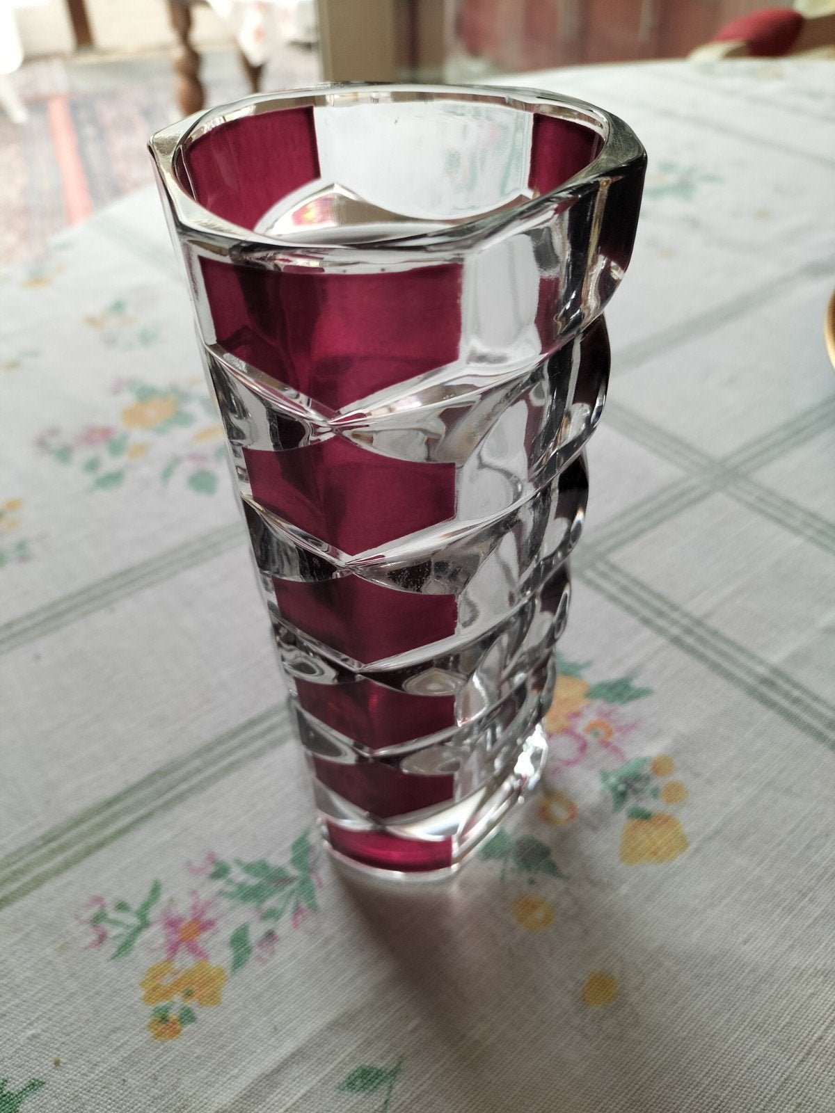 Fraai vaas paars aubergine elementen, Ophalen of Verzenden