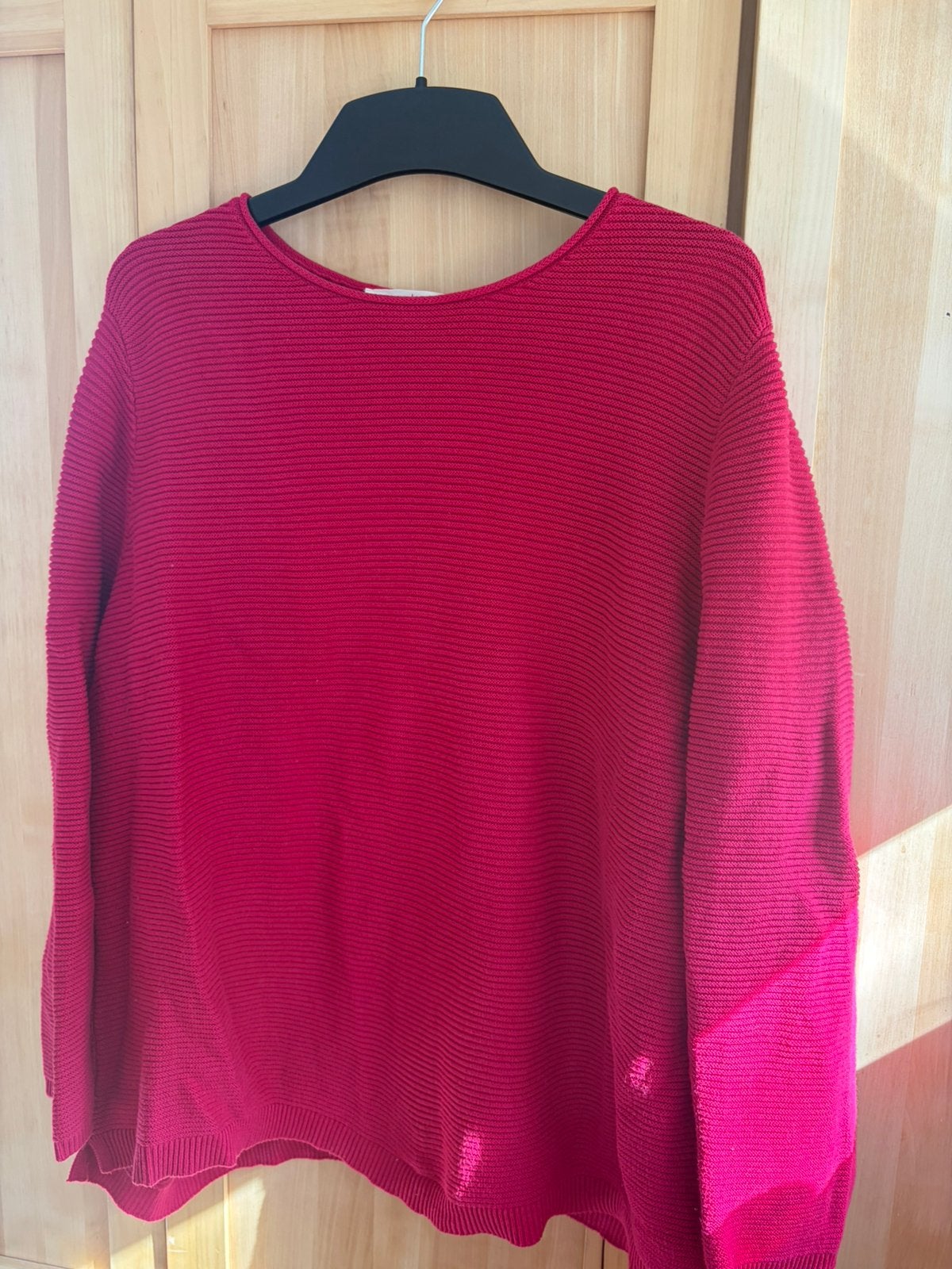 Roze katoenen ribbel  trui Seasalt Cornwall maat 44, Ophalen of Verzenden, Zo goed als nieuw, Maat 42/44 (L), Roze