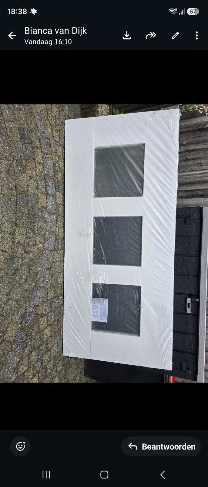 Massieve Binnendeur.  Nieuw., Doe-het-zelf en Verbouw, Deuren en Horren, Ophalen, Binnendeur, Nieuw, Glas