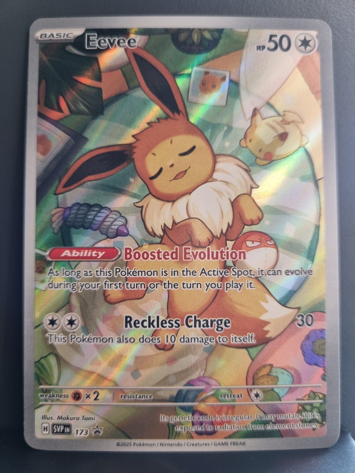 Eevee 173/220 - promo prismatic evolutions etb, Ophalen of Verzenden, Zo goed als nieuw, Losse kaart, Foil