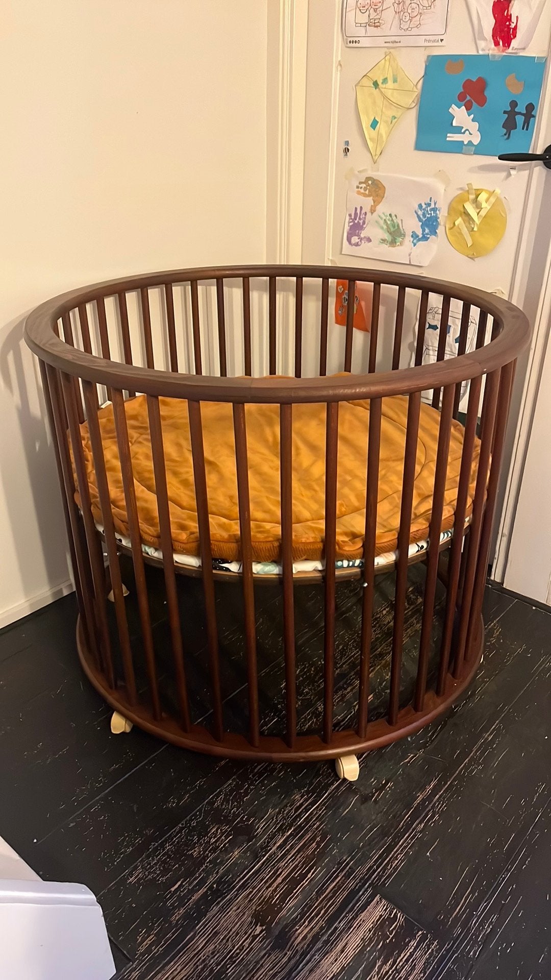 Vintage ronde box, Kinderen en Baby's, Ophalen, Gebruikt, Rond, In hoogte verstelbaar