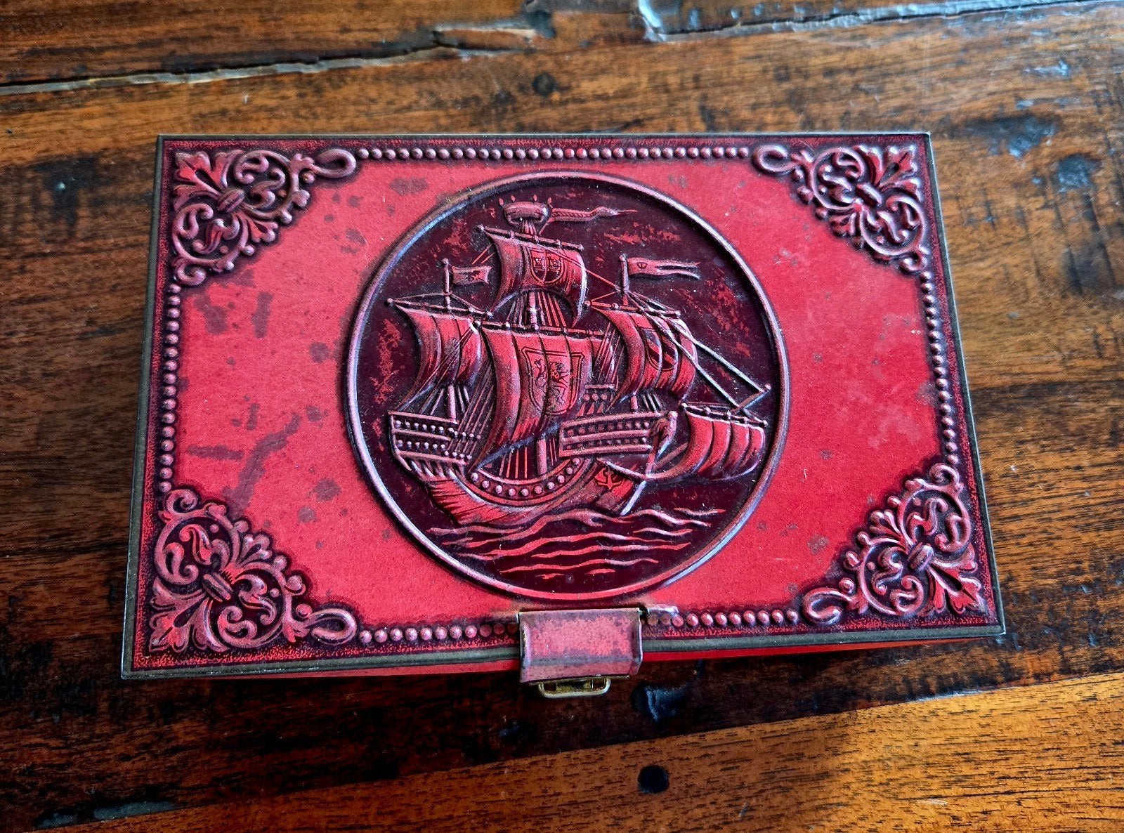 Vintage sigarenblik Elisabeth Bas Gloria sigaren blik rood, Ophalen of Verzenden, Gebruikt, Overige, Overige merken