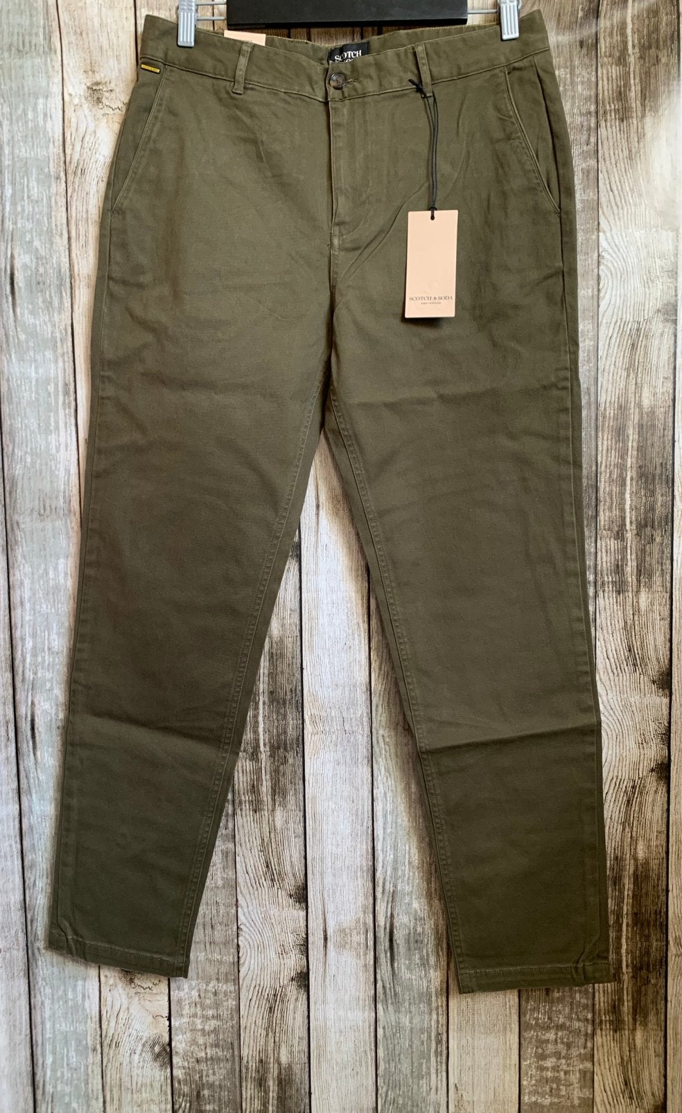 Scotch&Soda the drift groene chino broek (Maat W31/L34), Kleding | Heren, Broeken en Pantalons, Nieuw, Verzenden, Maat 48/50 (M)