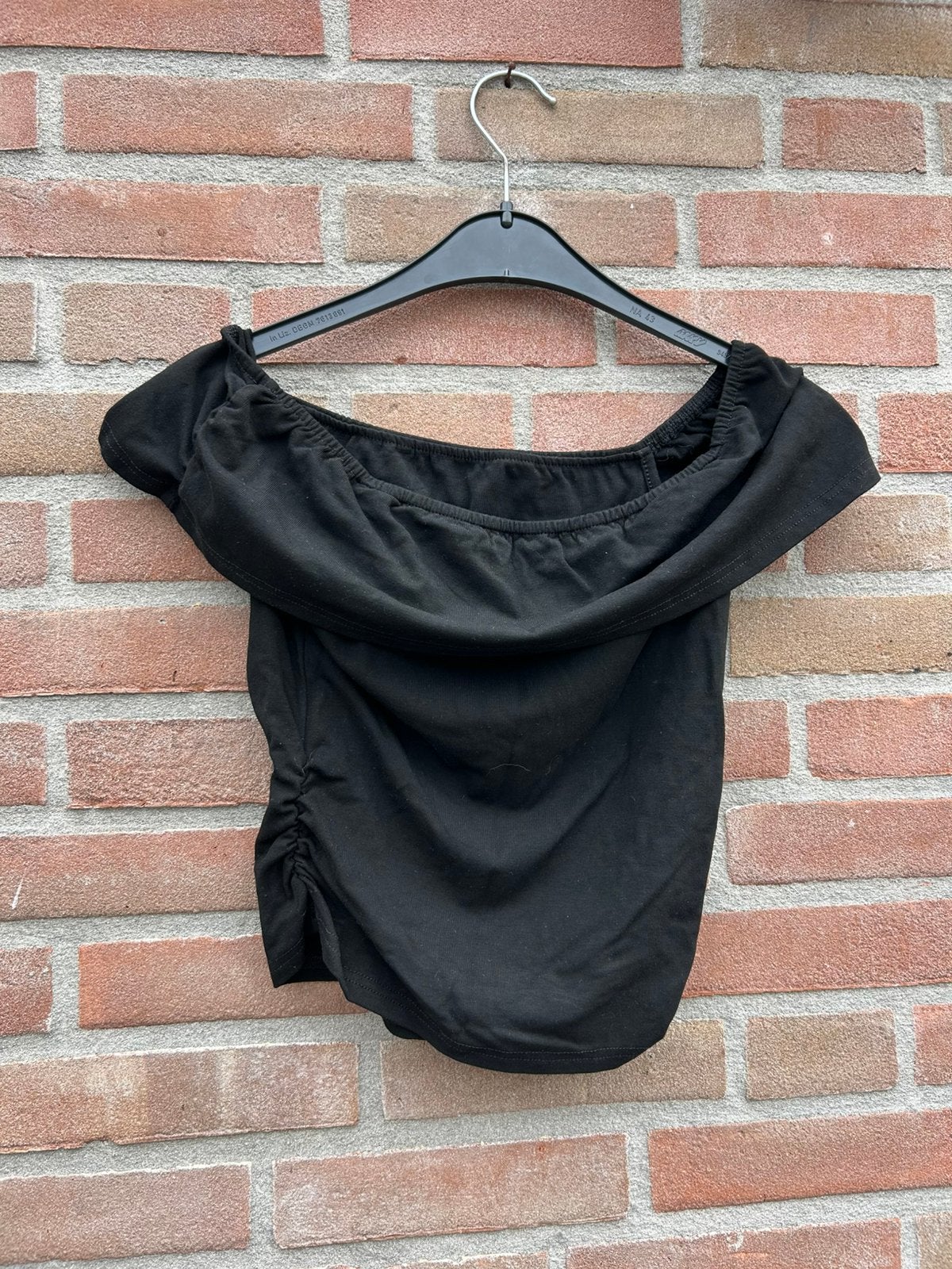 Damens shirt off shoulder, Kleding | Dames, Zwart, Ophalen of Verzenden, Zo goed als nieuw, Korte mouw