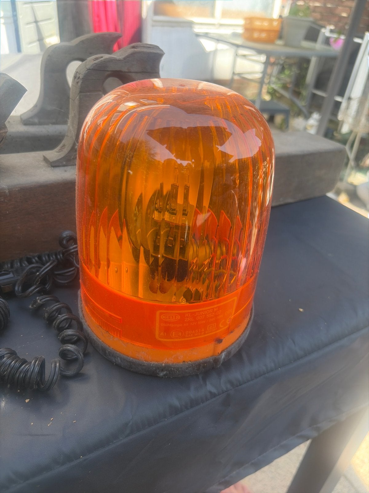 Hella zwaailamp oranje 12V/24V met spiraalkabel, Ophalen of Verzenden, Gebruikt, Universele onderdelen