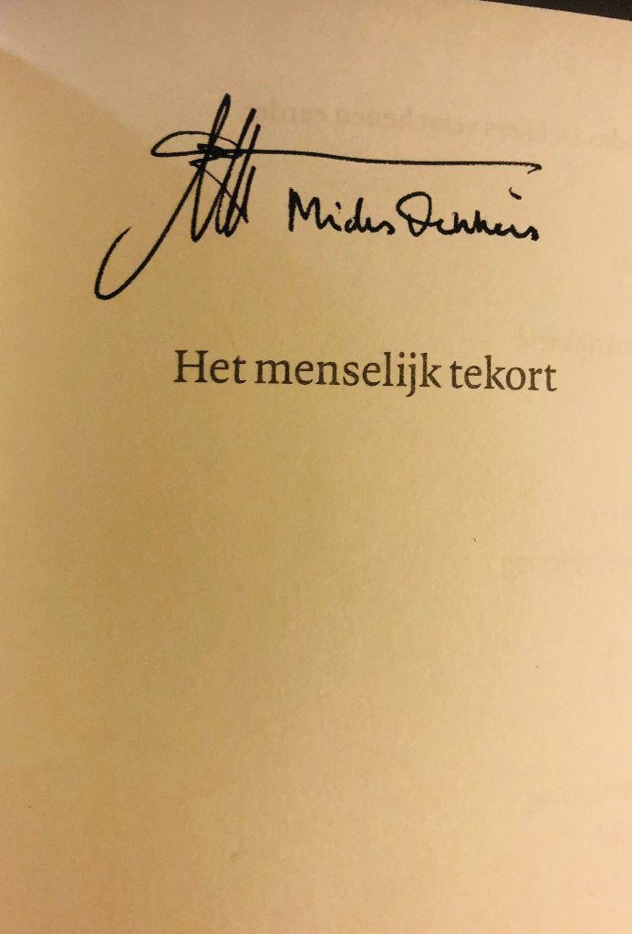 Gesigneerd Midas Dekkers, Het Menselijk tekort, Midas Dekkers, Ophalen of Verzenden, Zo goed als nieuw, Nederland
