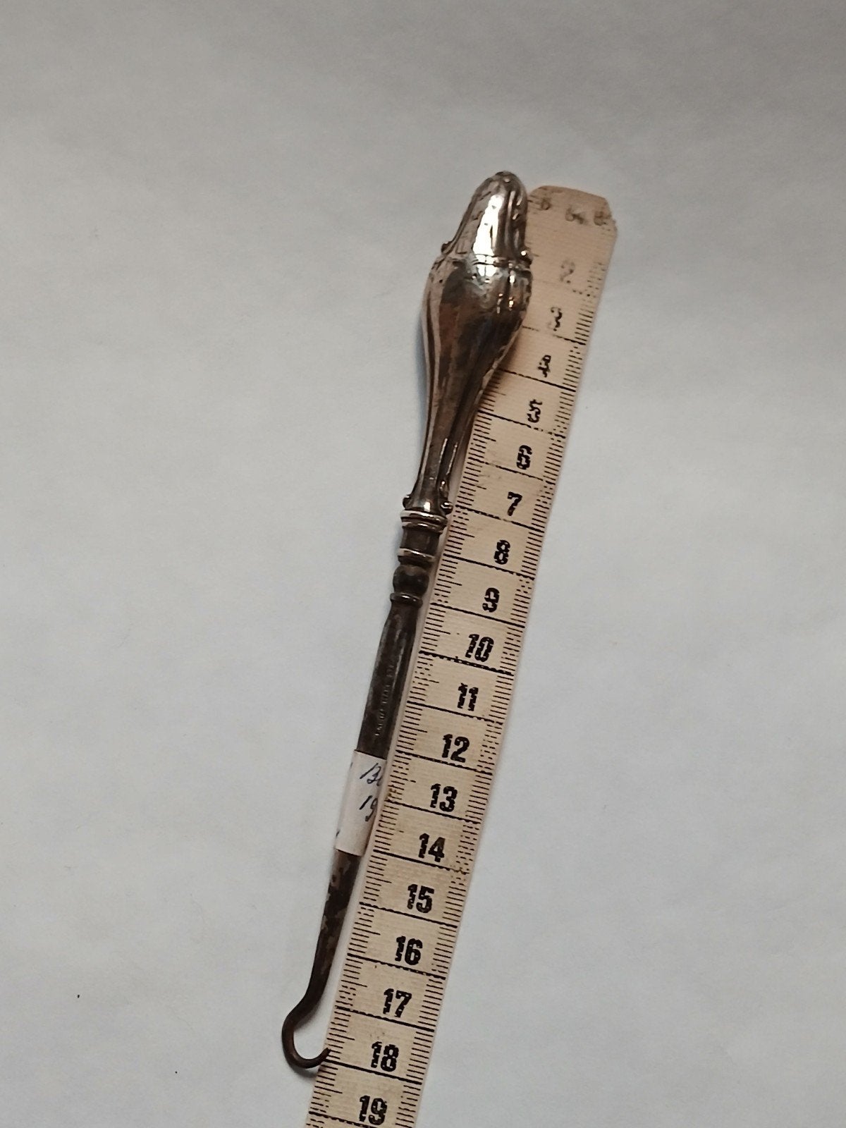 antiek zilver veterhaak corsethaak knopenhaak knoophaakje, Ophalen of Verzenden