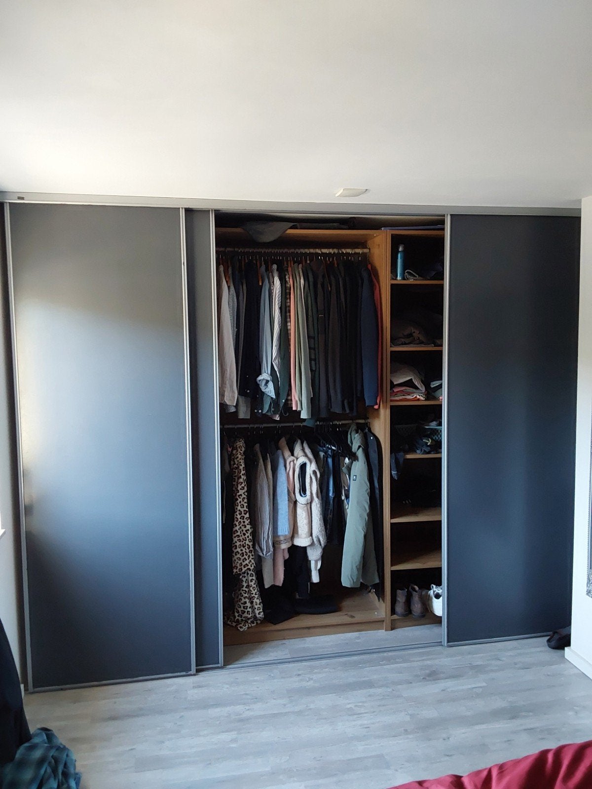 4 Schuifdeuren met rails - 222x245 cm, Gebruikt, 200 cm of meer, Ophalen of Verzenden, 200 cm of meer