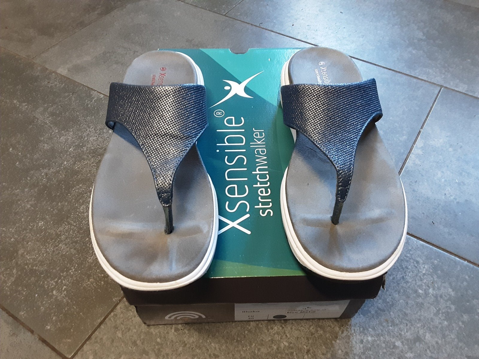 XSENSIBLE STRETCHWALKER slippers maat 40, Kleding | Dames, Schoenen, Ophalen, Zo goed als nieuw, Blauw