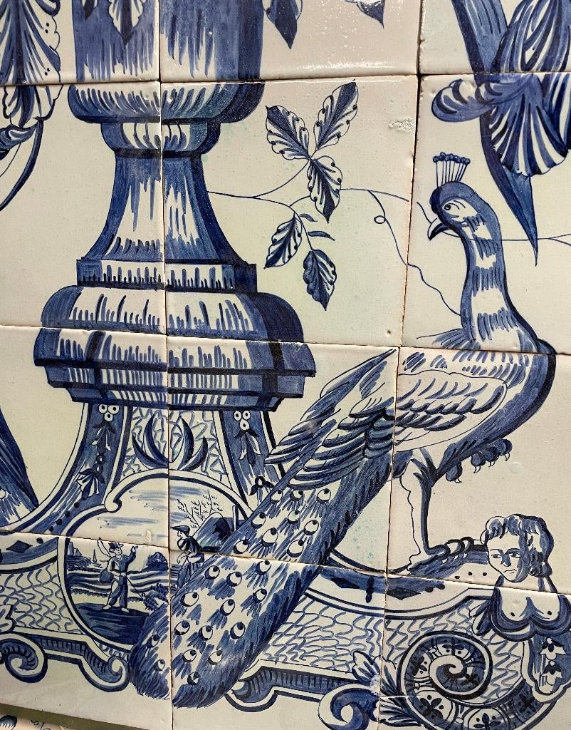 Antiek Tegeltableau bloemvaas Fries van circa anno 1800., Antiek en Kunst, Ophalen