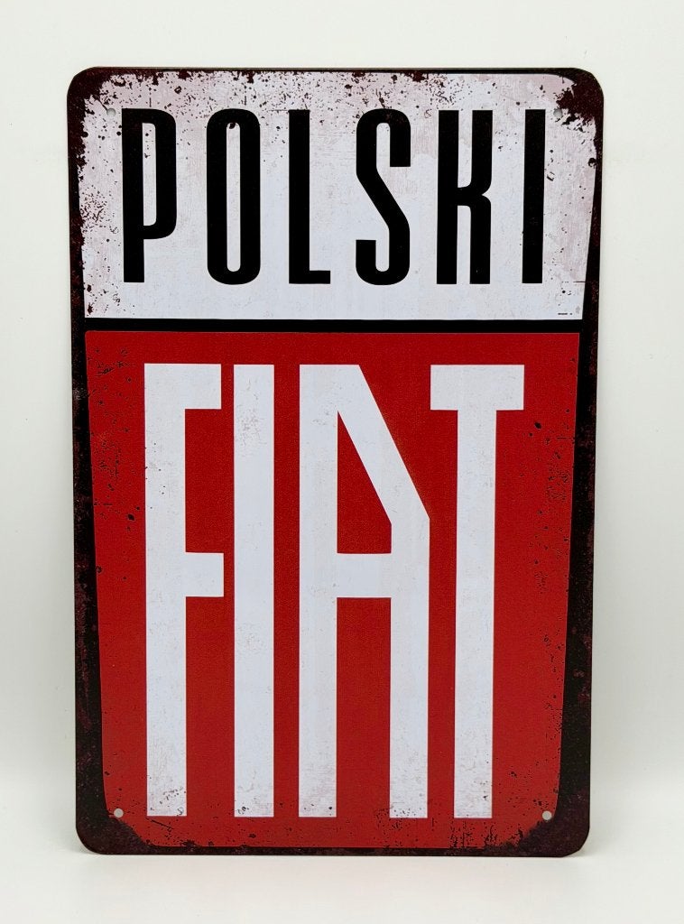 Polski Fiat bord | 20x30cm | Fiat 126p 126, Ophalen of Verzenden, Nieuw, Reclamebord