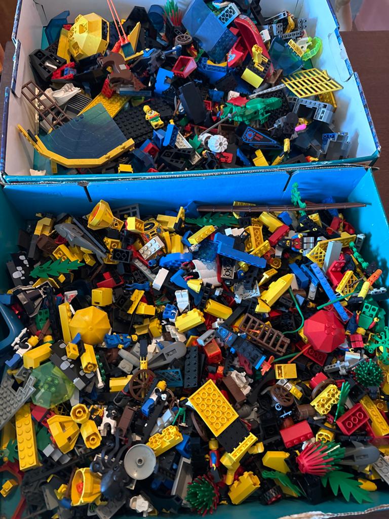 Grote partij LEGO met instructieboekjes en doos, Gebruikt, Overige thema's, Lego, Ophalen of Verzenden