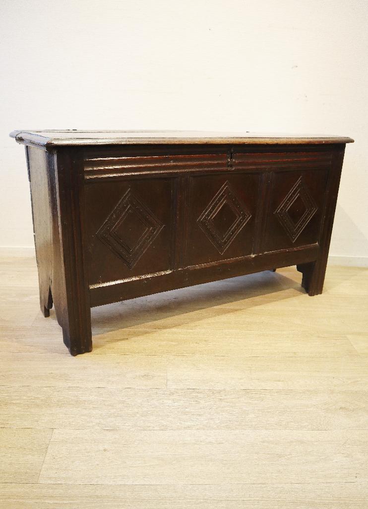 Antieke Engelse dekenkist / kist ca 1700, Antiek en Kunst, Ophalen of Verzenden