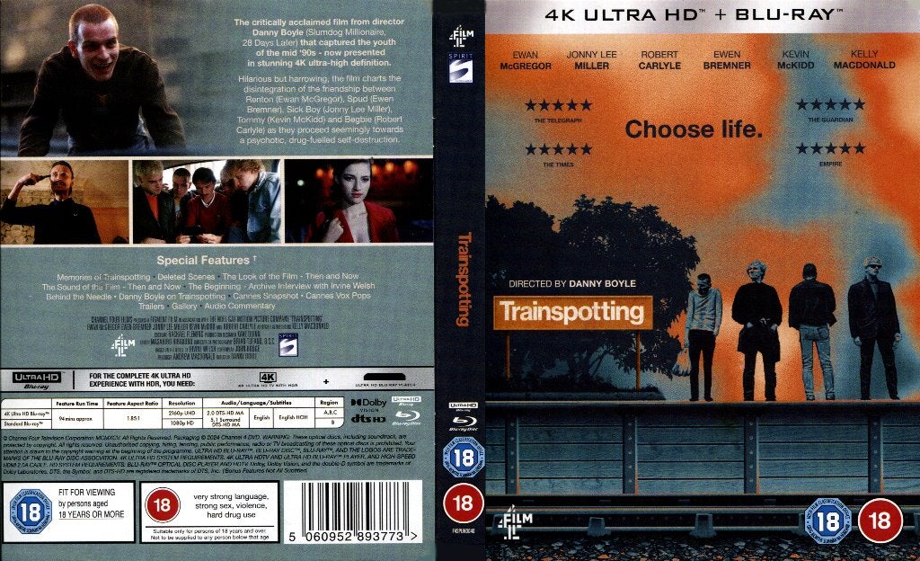 Trainspotting Blu-ray 4K steelboek geen NL ondedrtitels, Engels, Vanaf 16 jaar, Film, 4K Ultra HD Blu-ray