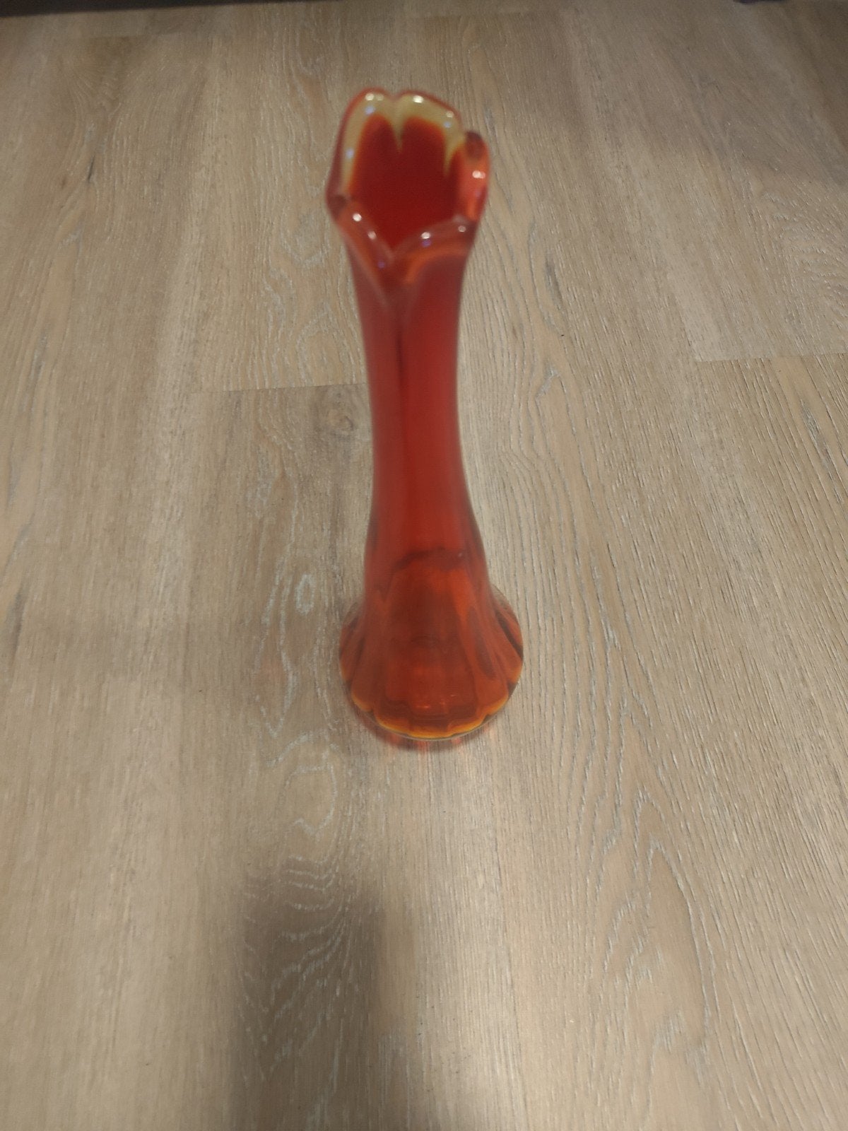 Vintage Oranje Glazen Vaas, Ophalen of Verzenden