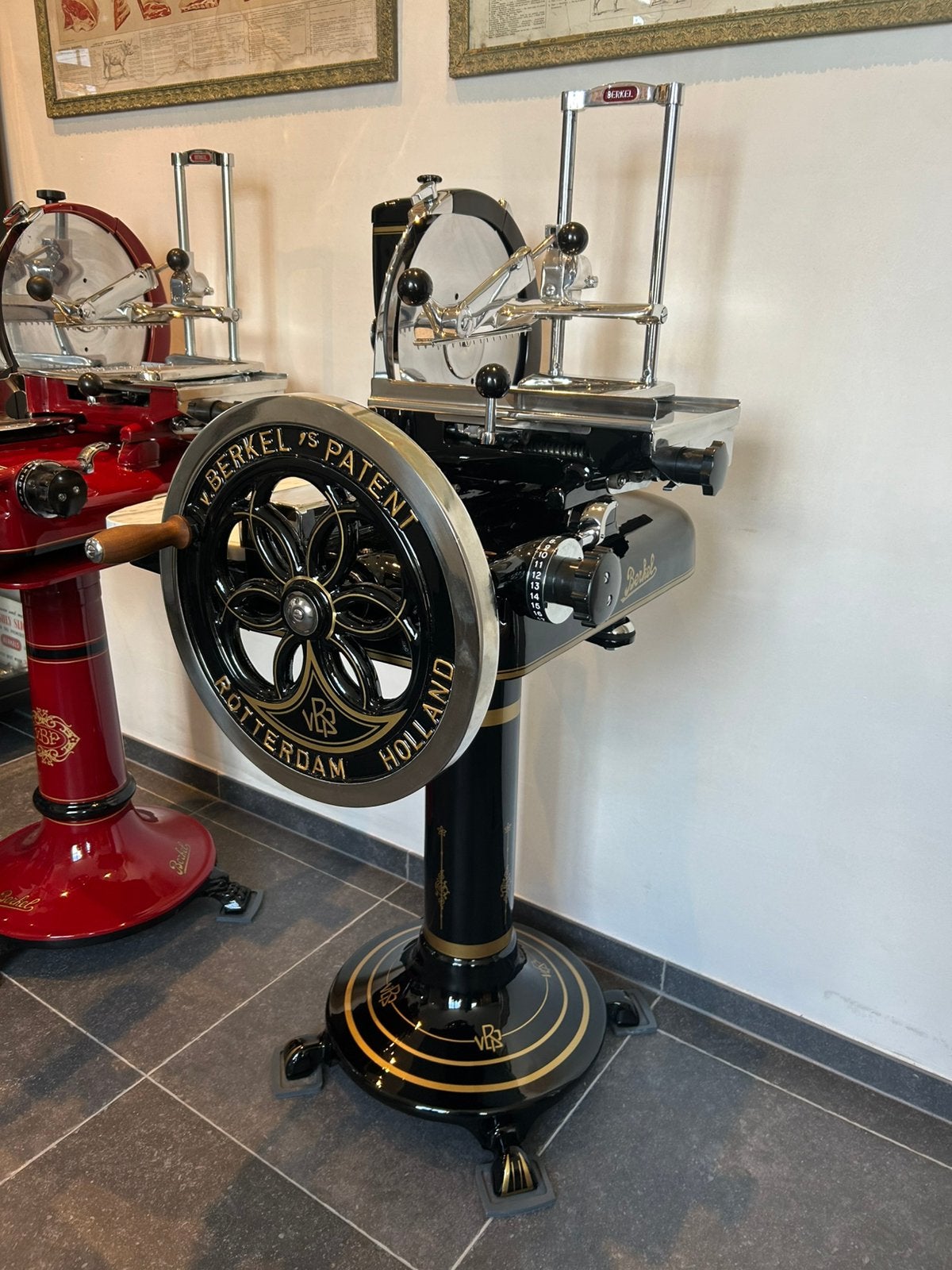 Prachtige oude berkel snijmachine gerestaureerd zwart goud, Ophalen