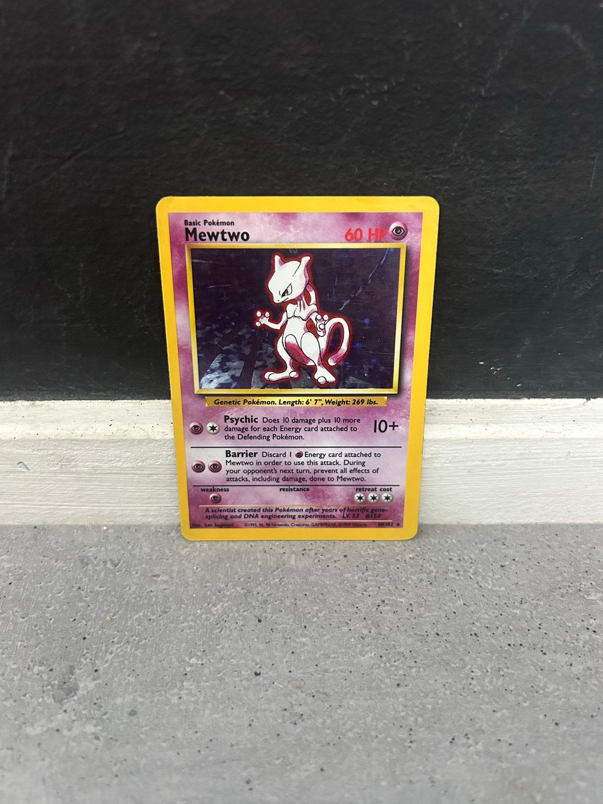 Mewtwo Pokémon kaart - Base Set (10/102) Holo, Ophalen of Verzenden, Gebruikt, Losse kaart, Foil