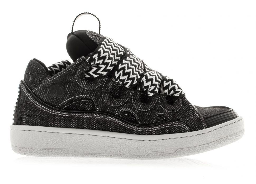 42 Lanvin curb sneaker spijkerstof black, Ophalen of Verzenden, Zo goed als nieuw, Zwart