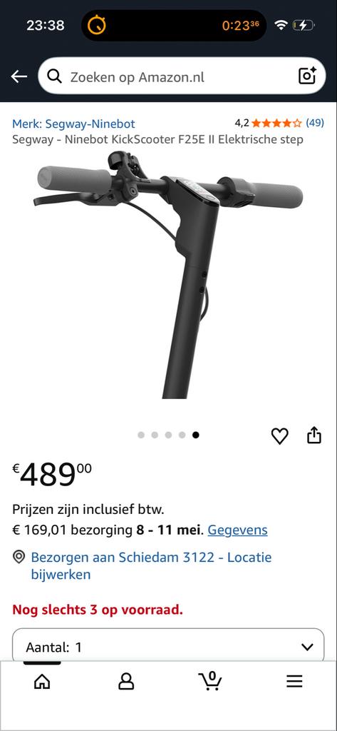 Segway-Ninebot KickScooter F25E II Elektrische step, Ophalen of Verzenden, Zo goed als nieuw