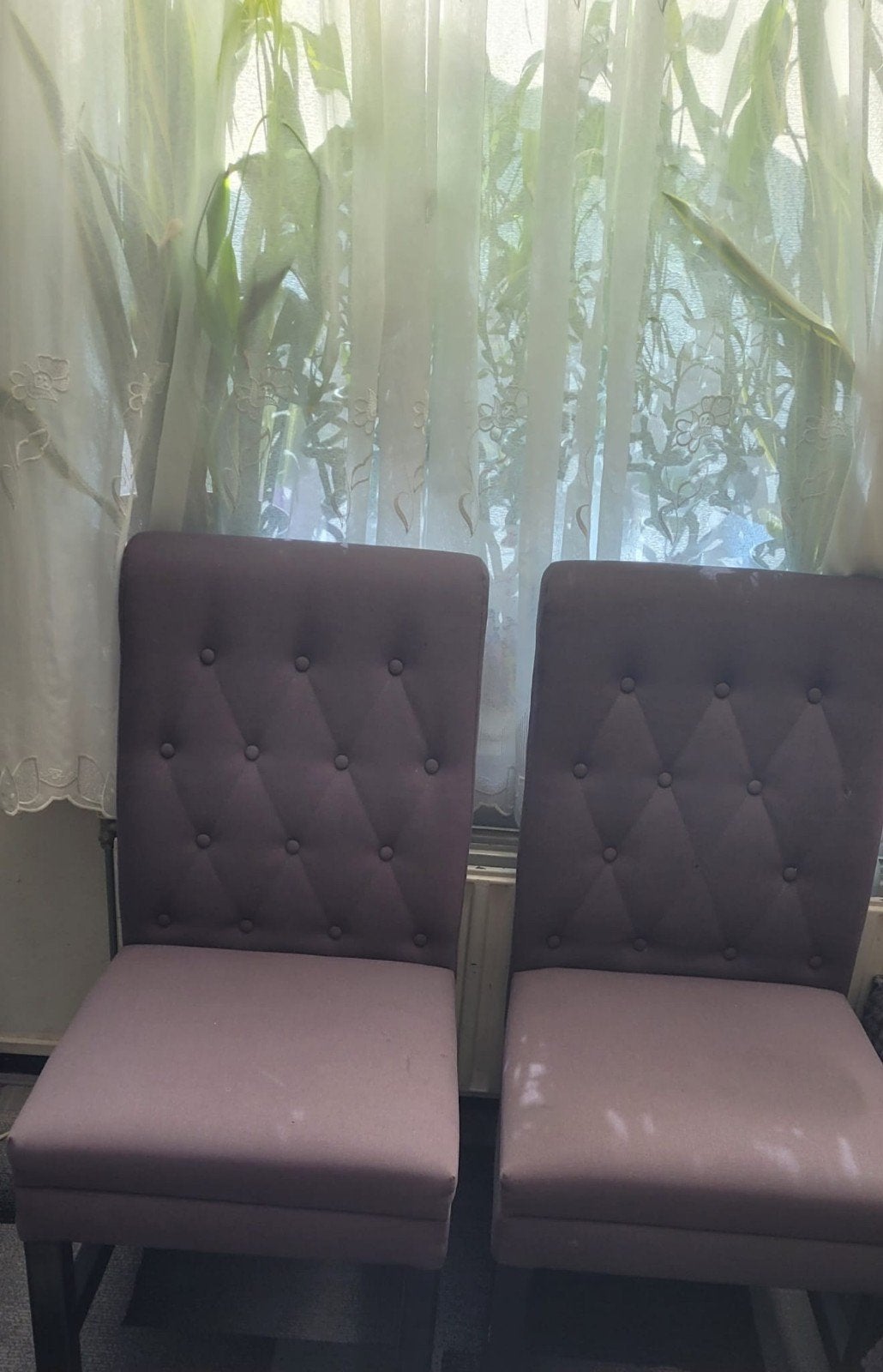 2 mooie grijze stoelen, Twee, Ophalen of Verzenden, Zo goed als nieuw, Grijs