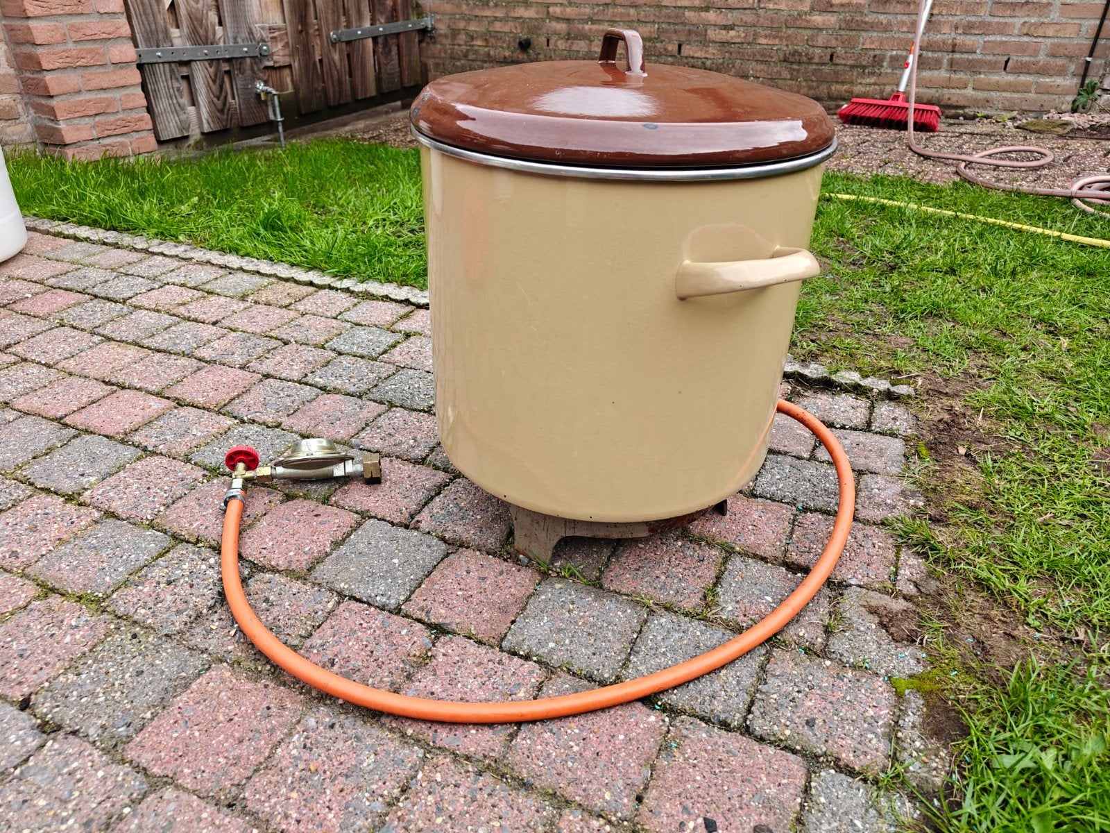 Inmaakketel met gasbrander voor bierbrouwen, Ophalen of Verzenden