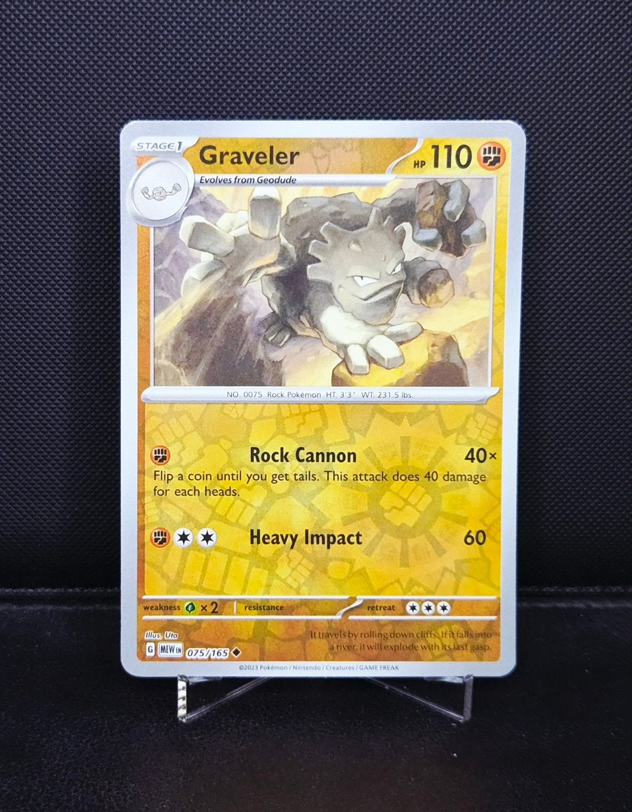 Graveler Reverse holo 075/165 MEW 151 Engels, Ophalen of Verzenden, Zo goed als nieuw
