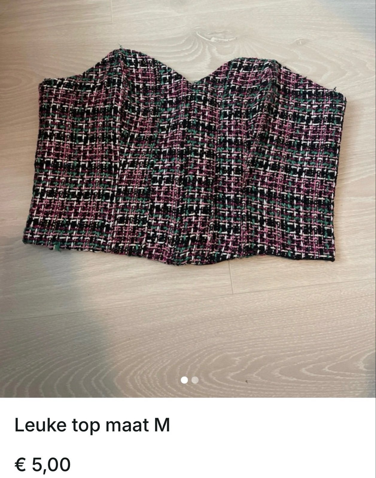 Zara tweed bustier top maat M, Maat 38/40 (M), Meerkleurig, Ophalen of Verzenden, Zo goed als nieuw