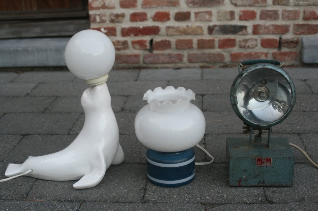 Lot vintage antieke lampen jaren 50 / 60 / 80, Antiek en Kunst, Ophalen