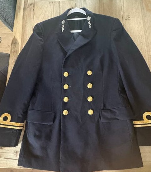 Vintage Marine Uniform Jas - KM 1984, Ophalen of Verzenden, Zo goed als nieuw, Maat 52/54 (L), Blauw