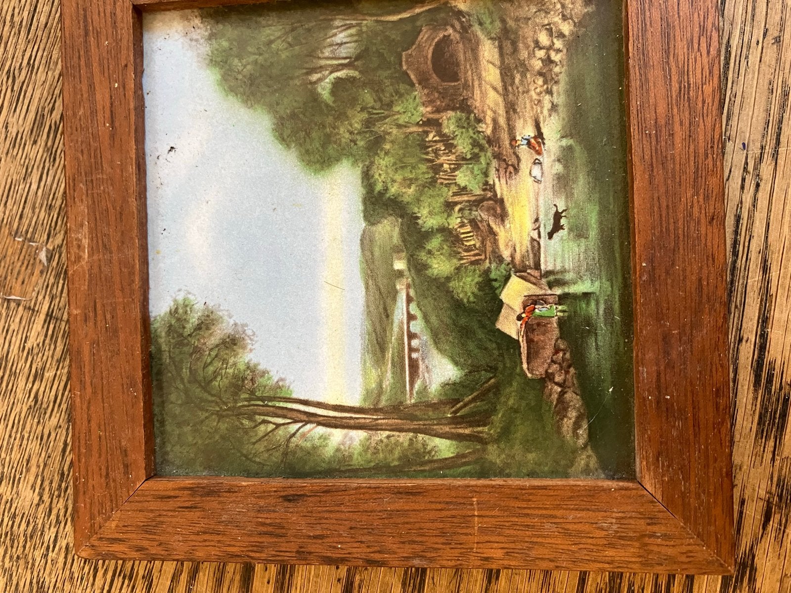 Vintage Mosa Holland Tegeltableau - Landschap met Jagers, Antiek en Kunst, Ophalen of Verzenden
