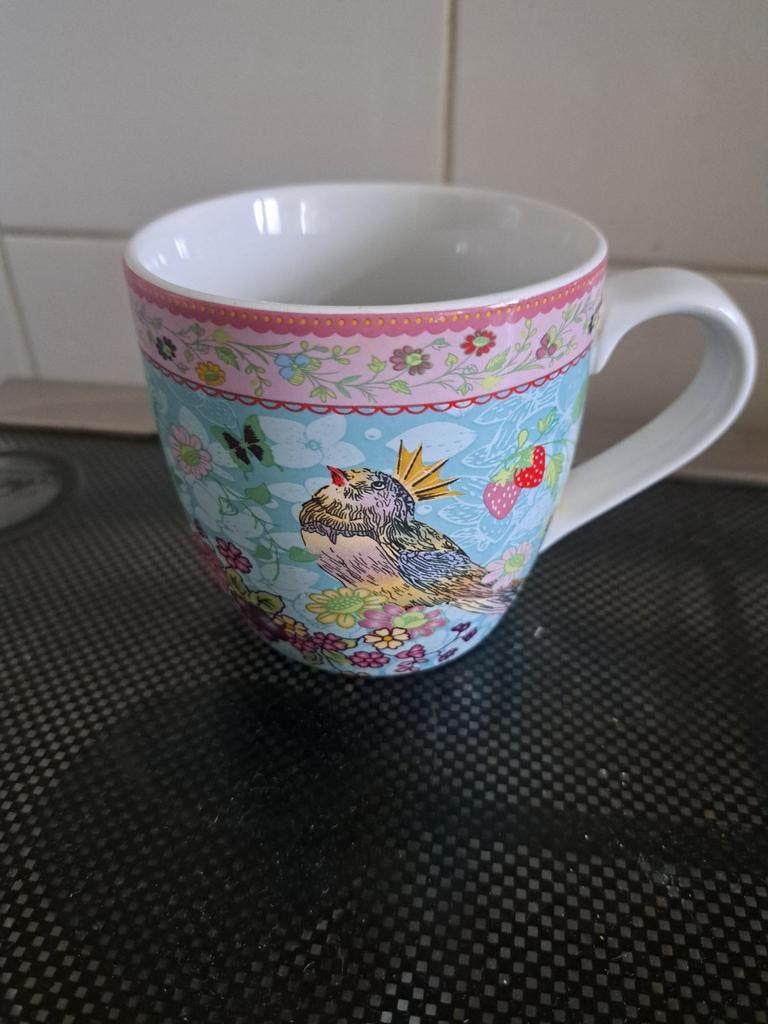 Vogel afbeelding mok ah, Huis en Inrichting, Keuken | Servies, Ophalen, Zo goed als nieuw, Overige stijlen, Kop(pen) en/of Schotel(s)