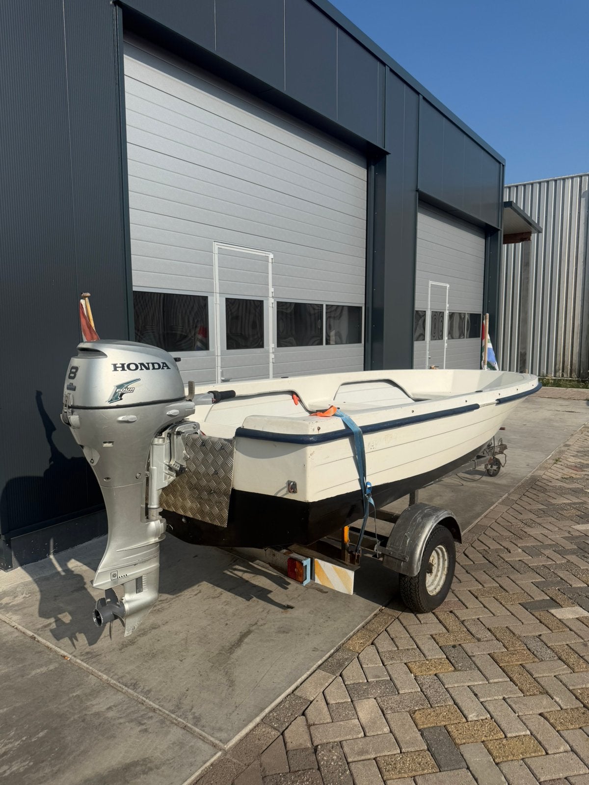Boot sloep visboot 8pk honda, Watersport en Boten, Vis- en Consoleboten, Ophalen, Zo goed als nieuw