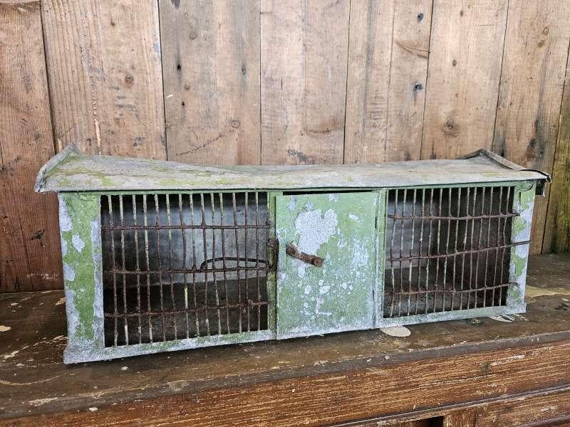 oude zinken kooi ``WOONWINKEL RUSTIEK``, Antiek en Kunst, Ophalen of Verzenden