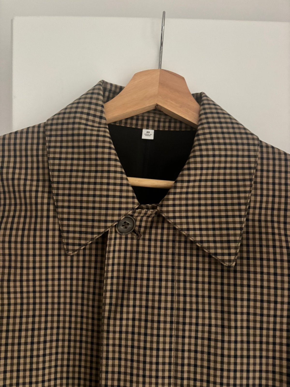 Uniqlo U geruite lange regenjas, mantel,trenchcoat maat XS/S, Ophalen of Verzenden, Nieuw, Maat 36 (S), Bruin