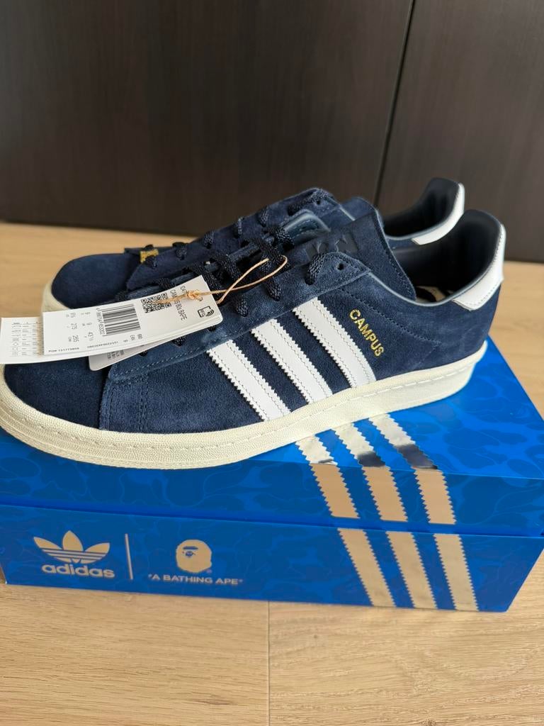 Adidas x BAPE Campus 80s 'Navy' - Maat 43 1/3, Kleding | Heren, Schoenen, Ophalen of Verzenden, Zo goed als nieuw, Blauw