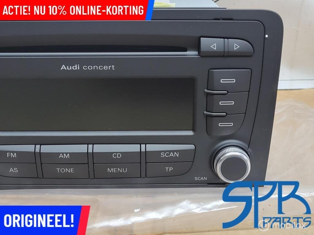 Autoradio RADIO CD AUDI A3 8P DUBBEL DIN 8P0057185B NIEUW, Audi, Nieuw, Audi, Ophalen of Verzenden